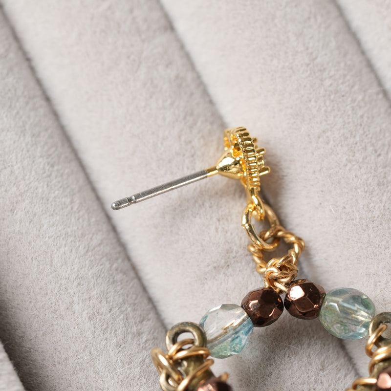<1点もの>【Atelier BIO】ピアス| 大人のためのフリンジピアス ビーズ×チェーン⑥