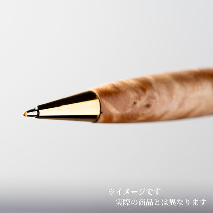 <1点もの>【KomaCraft】ボールペン　プレジデント　瘤杢(カバ)-002