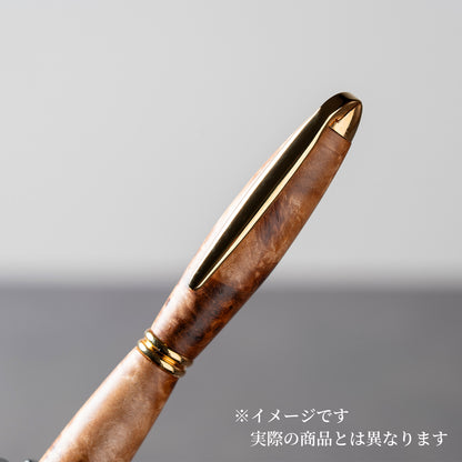<1点もの>【KomaCraft】ボールペン　プレジデント　瘤杢(カバ)-003