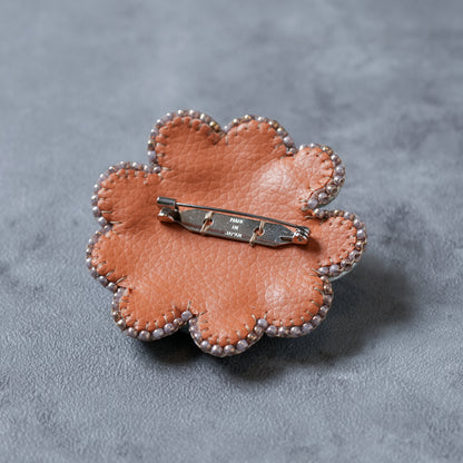 <1点もの>【Atelier BIO】ブローチ｜ クラシカルソウタシエ刺繍ブローチ ターコイズ×ハウライト×ロードナイト