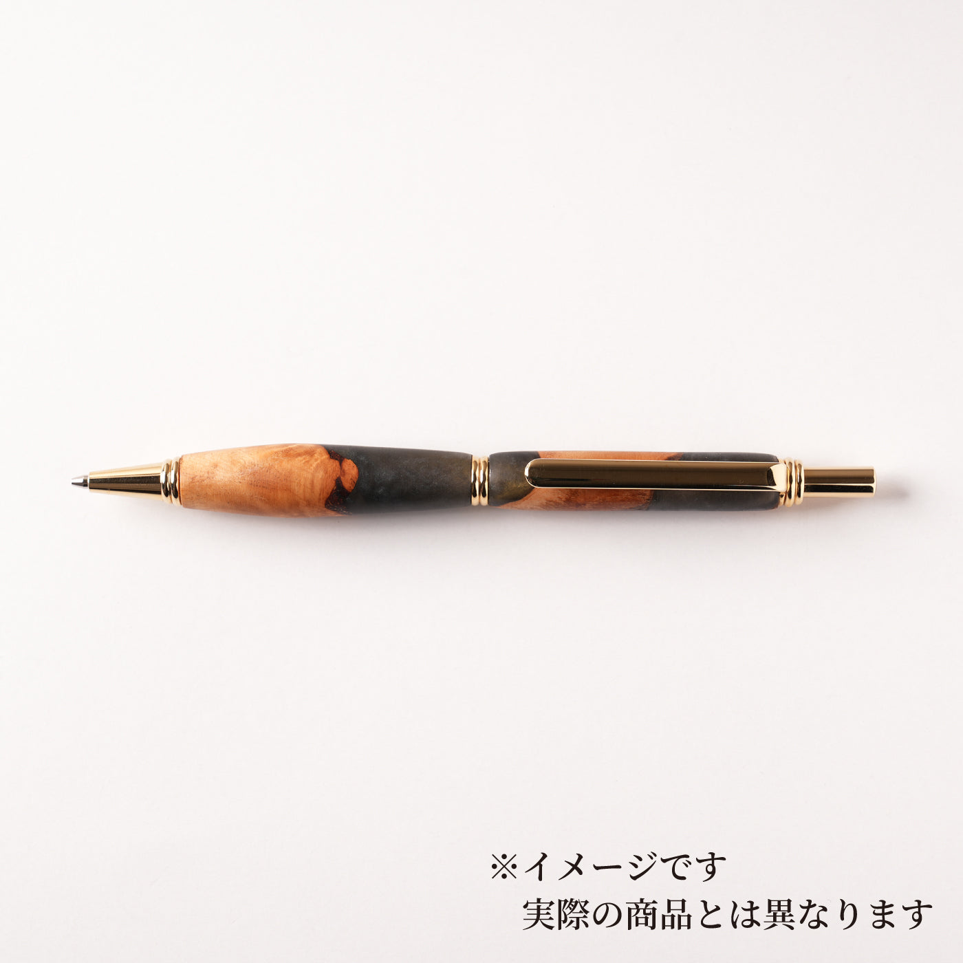 <1点もの>【KomaCraft】シャープペンシル　ビーディッド　瘤杢×レジン(黒)