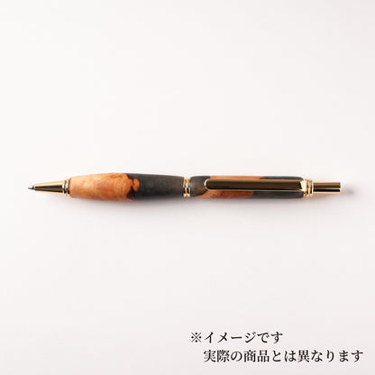 <1点もの>【KomaCraft】シャープペンシル　ビーディッド　瘤杢×レジン(黒)