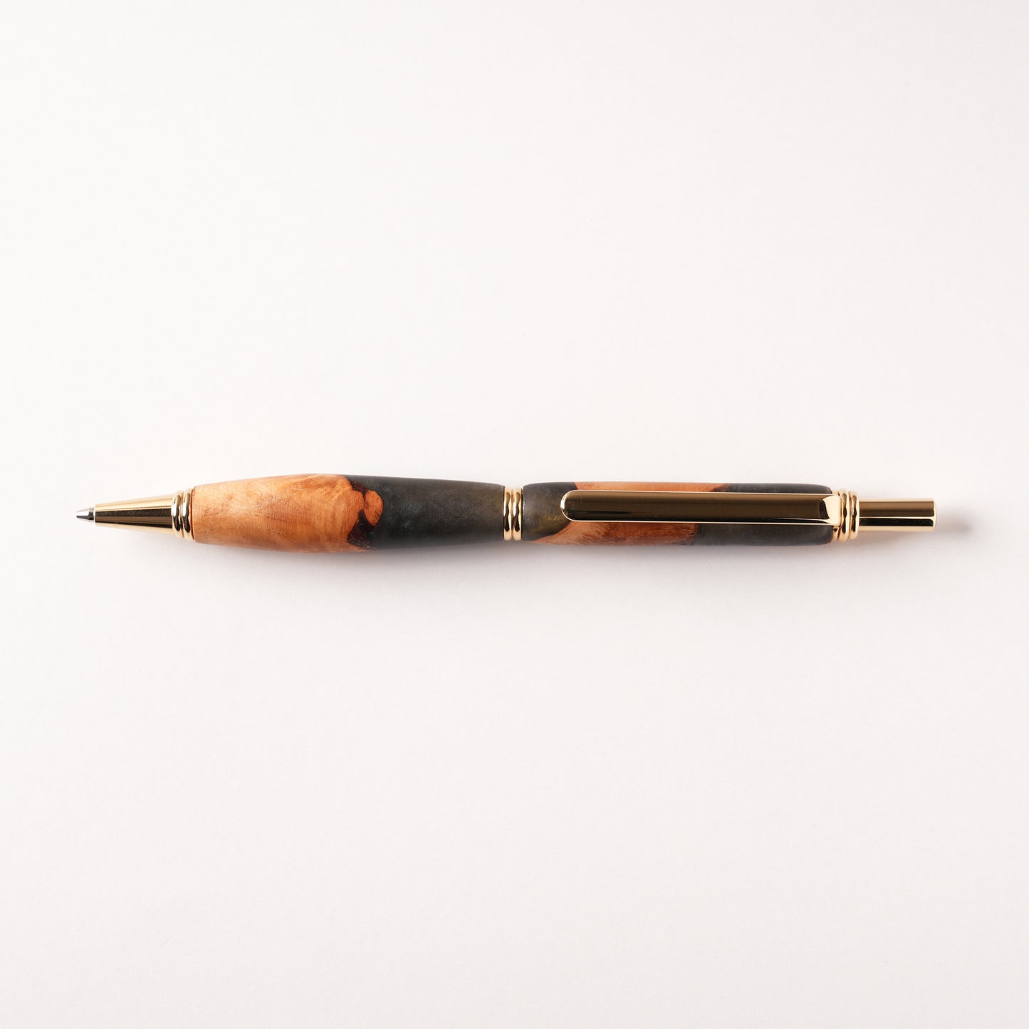 <1点もの>【KomaCraft】シャープペンシル　ビーディット　瘤杢×レジン(黒)