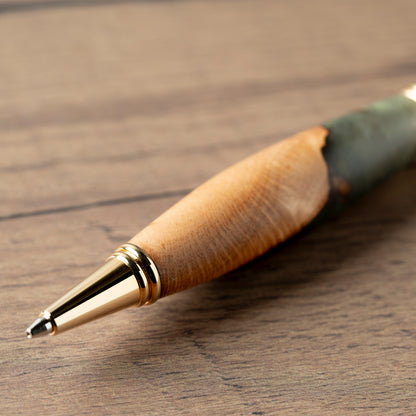 <1点もの>【KomaCraft】シャープペンシル　ビーディット　瘤杢×レジン(深緑)