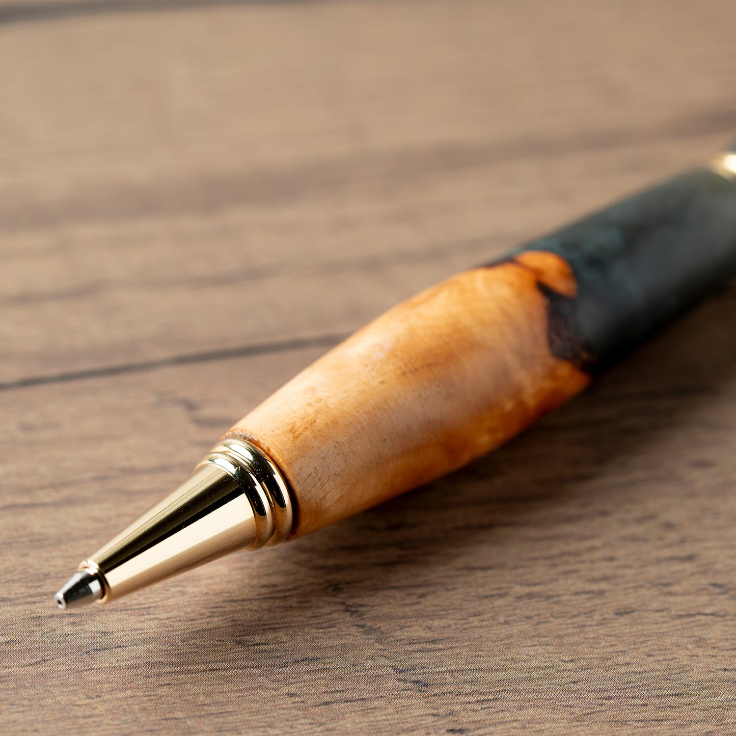 <1点もの>【KomaCraft】シャープペンシル　ビーディット　瘤杢×レジン(黒)