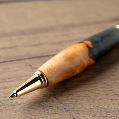 <1点もの>【KomaCraft】シャープペンシル　ビーディット　瘤杢×レジン(黒)