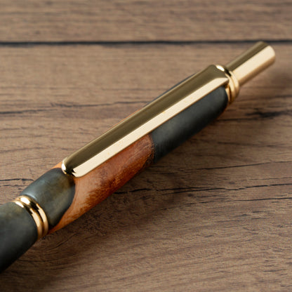 <1点もの>【KomaCraft】シャープペンシル　ビーディット　瘤杢×レジン(黒)