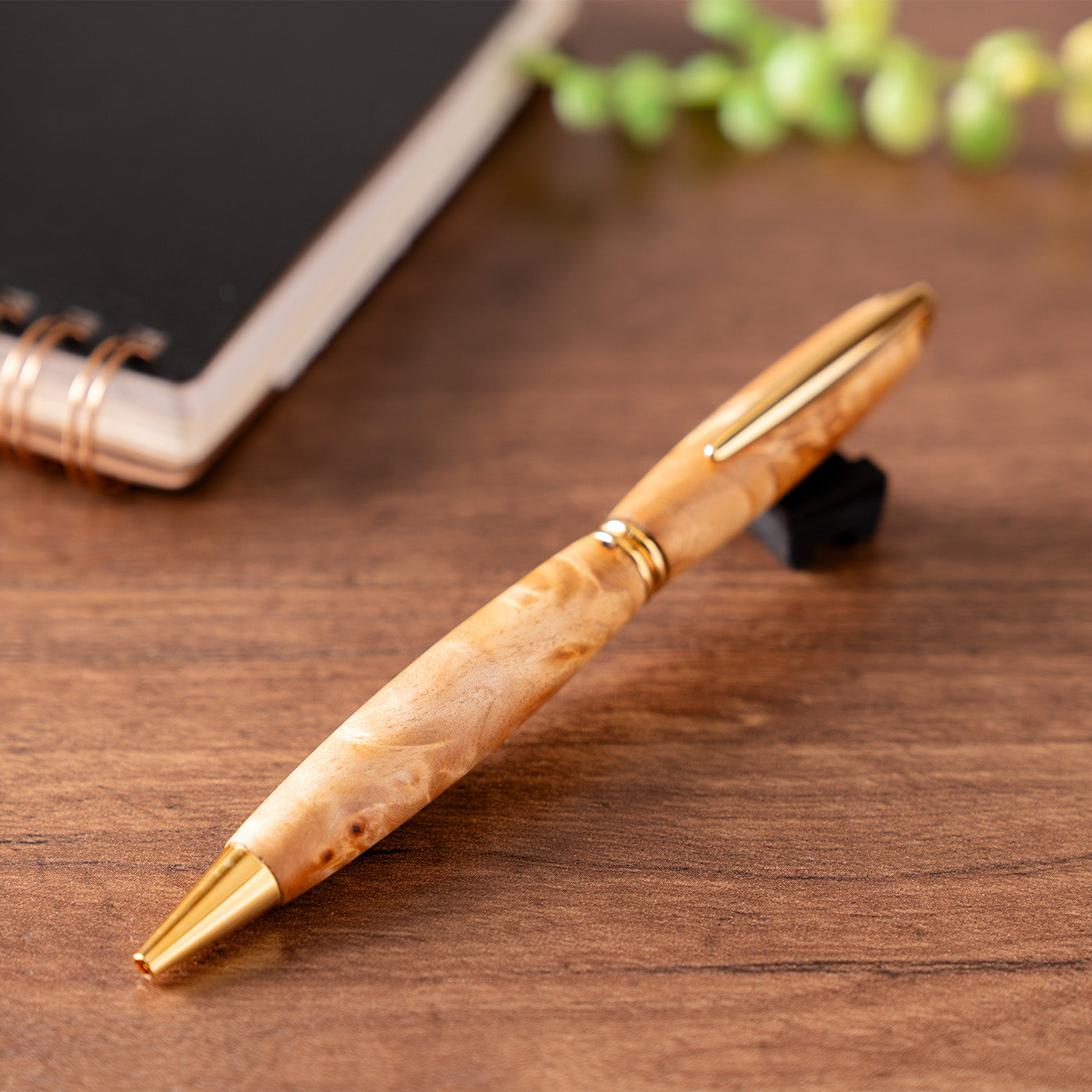 <1点もの>【KomaCraft】ボールペン　プレジデント　瘤杢(カバ)-002