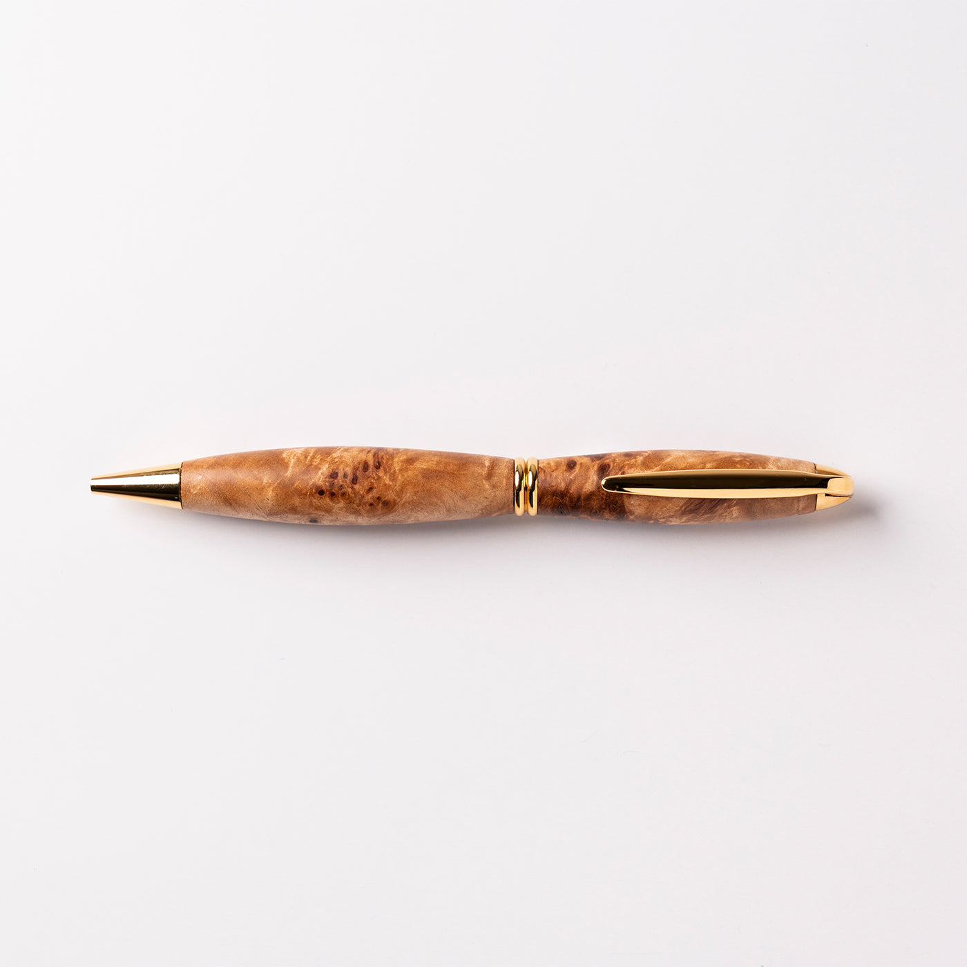 <1点もの>【KomaCraft】ボールペン　プレジデント　瘤杢(カバ)-003