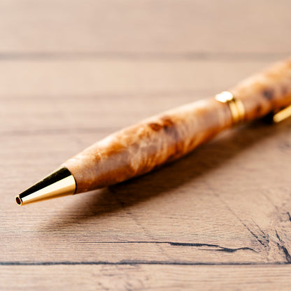 <1点もの>【KomaCraft】ボールペン　プレジデント　瘤杢(カバ)-003