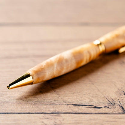 <1点もの>【KomaCraft】ボールペン　プレジデント　瘤杢(カバ)-002