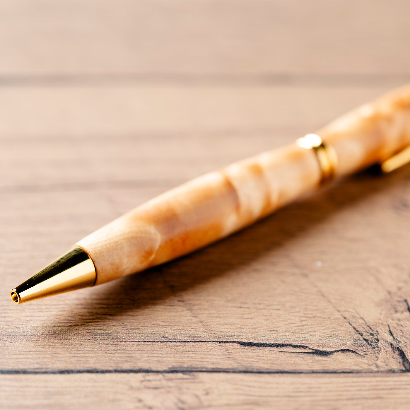 <1点もの>【KomaCraft】ボールペン　プレジデント　瘤杢(カバ)-001