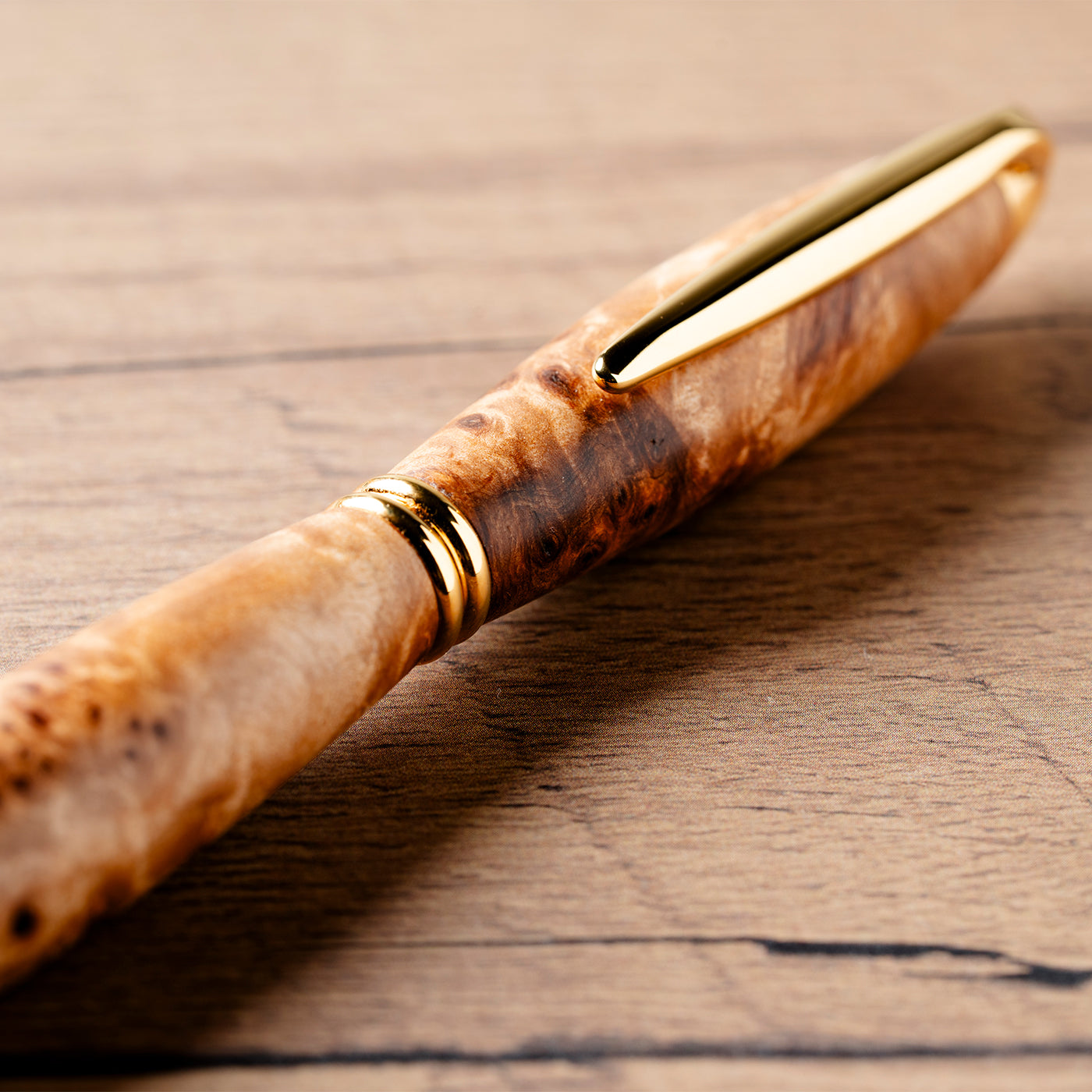 <1点もの>【KomaCraft】ボールペン　プレジデント　瘤杢(カバ)-003