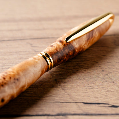 <1点もの>【KomaCraft】ボールペン　プレジデント　瘤杢(カバ)-003