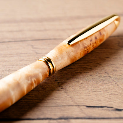 <1点もの>【KomaCraft】ボールペン　プレジデント　瘤杢(カバ)-001