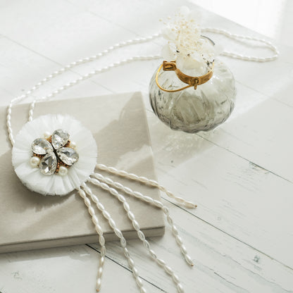 <1点もの>【Atelier BIO】ネックレス｜ ビジューストーンネックレス パール×レース