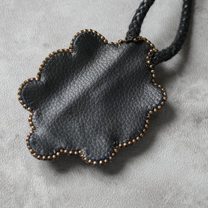 <1点もの>【Atelier BIO】ネックレス｜ アンティークソウタシエ刺繍ネックレス ラピスラズリ×カルセドニー㉒