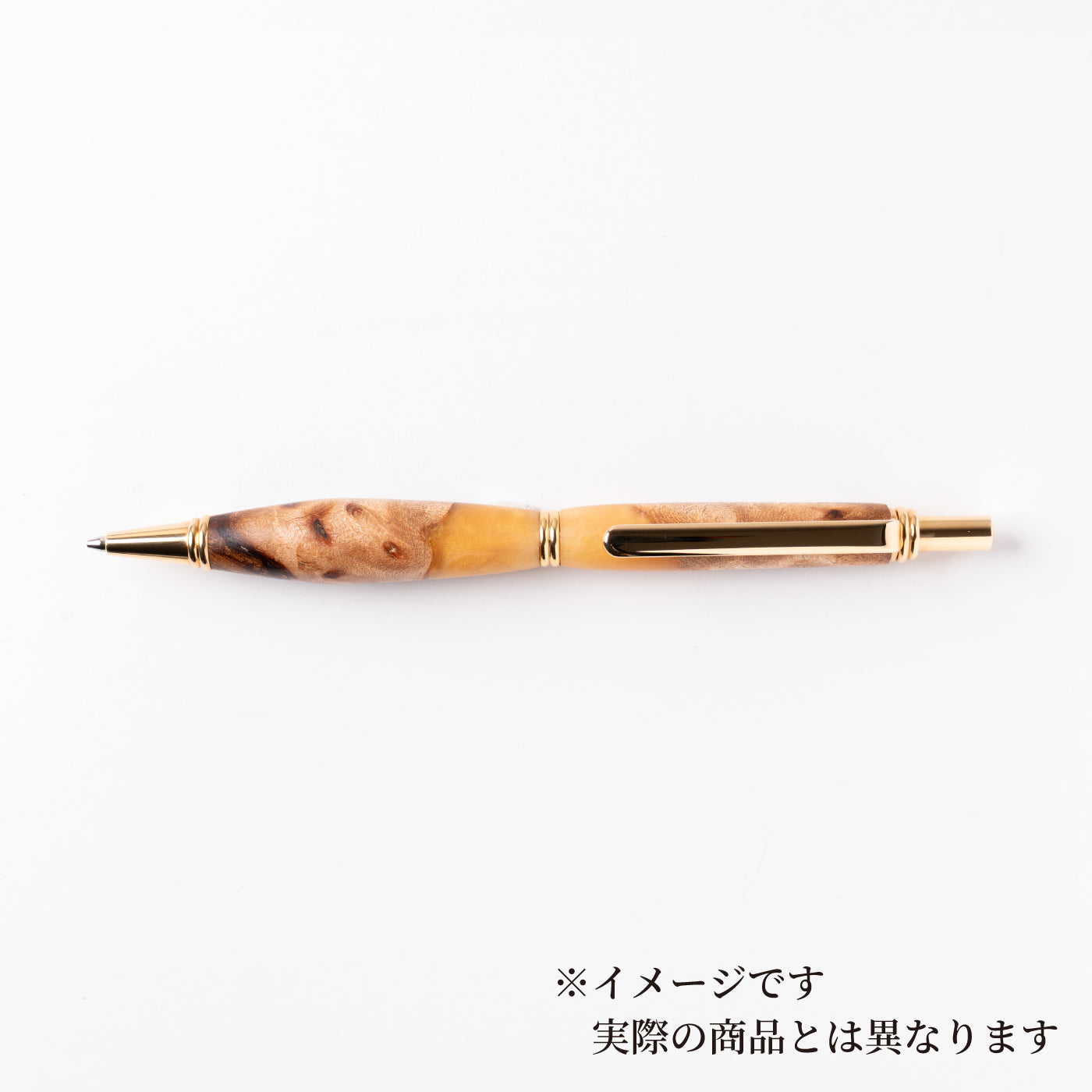 <1点もの>【KomaCraft】シャープペンシル　ビーディッド　瘤杢×レジン(金色)