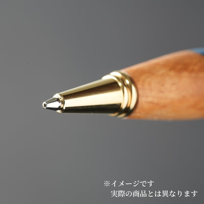 <1点もの>【KomaCraft】シャープペンシル　ビーディット　瘤杢×レジン(青)