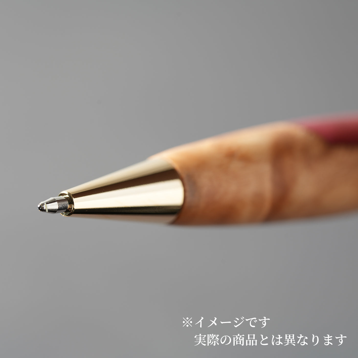 <1点もの>【KomaCraft】ボールペン　プレジデント　瘤杢×レジン(金)