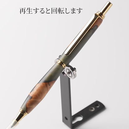 <1点もの>【KomaCraft】シャープペンシル　ビーディット　瘤杢×レジン(カーキ)